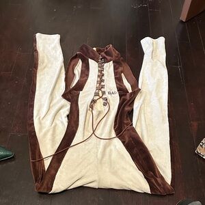 Brown and Cream Jumpsuit